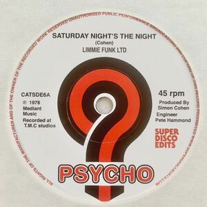 LIMMIE FUNK LTD / Saturday Night’s the Night // 7” ★ MODERN SOUL raregroove レアグルーヴ mellow Disco dancer