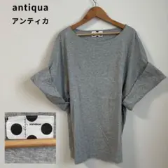 antiqua アンティカ トップス 綿100％ カットソー プルオーバー 五分