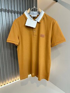 BRUNELLO CUCINELLI(ブルネロ クチネリ) メンズポロシャツ 半袖Tシャツ 紳士服 ブラウン Lサイズ カノコ 綿 無地