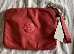 Kipling キプリング 　　ポーチ　えんじ色　定番　タグ付き