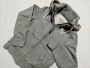 Abercrombie&Fitch アバクロンビーアンドフィッチ ヘビーウェイト ネック パーカー (S) グレー 【美品】