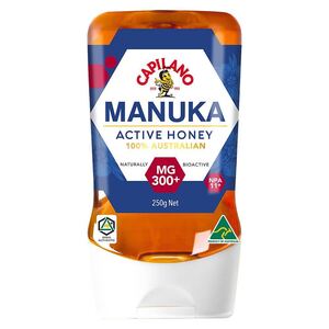 ★ CAPILANO 明治屋ストア カピラーノ アクティブマヌカハニー MG300+ 250g 逆さボトル オーストラリア Manuka honey 蜂蜜 ハチミツ 抗菌