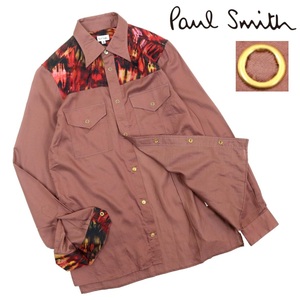 【B2884】【極美品】Paul Smith ポールスミス 長袖シャツ ウエスタンシャツ レクセル×コットン タイダイ柄 サイズS