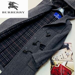 w44◎未使用級◎参考価格14万●BURBERRY BLUE LABEL●柔やかな上品なウールダッフルコート バーバリーコート レディース　ノバチェック40.L