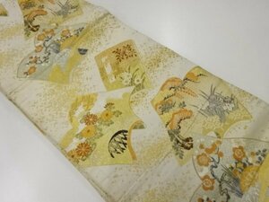 ys6931730; 読本に草花模様織出し丸帯（材料）【アンティーク】【着】