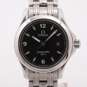 ■ 1円 ～ 中古品 参定17.6万■ OMEGA オメガ ■ シーマスター120 2571.53 Cal. 1424 ■ クォーツ ビンテージ ブラック 黒 レディース 120m