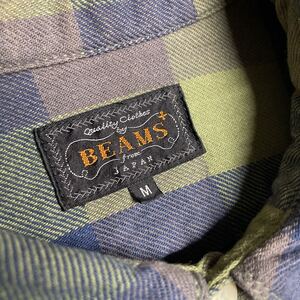 ビームスプラス ビームス beams 長袖 ネルシャツ チェック Mサイズ ソデ裏汚れあり（洗濯済み マチ付き