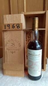 マッカラン 25年　アニバーサリー・モルト　THE MACALLAN Anniversary Malt 43％Vol 　75cl 　1968年　古酒　箱付き　未開栓　　　