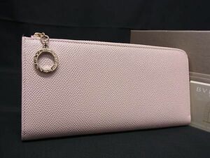 ■新品同様■ BVLGARI ブルガリブルガリ レザー L字ファスナー 長財布 ウォレット 札入れ レディース ピンク系 FA0101