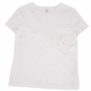美品 エルメス HERMES Tシャツ カットソー 半袖 ショートスリーブ 刺繍 トップス レディース 36(S相当) ホワイト cf04do-rm05f09856