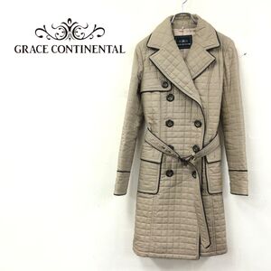 1I2232-K◆GRACE CONTINENTAL グレースコンチネンタル キルティングトレンチコート◆size36 ベージュ 総裏 キレイめカジュアル コットン