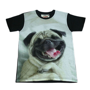 パグ わんちゃん 犬 笑うイヌ かわいい アニマル 動物 ストリート系 デザインTシャツ おもしろTシャツ メンズ 半袖★tsr0042-blk-l