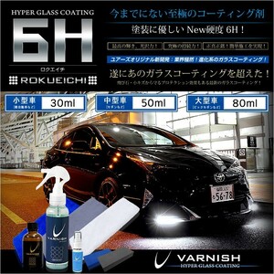 ガラスコーティング セット 超撥水 6H [ロクエイチ] 大型車用[80ml] 最高の輝きで 究極の持続力（送料無料）