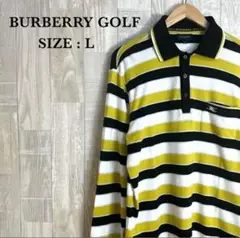 【M4244】BURBERRY GOLF　ゴルフ長袖ポロシャツ　Lサイズ