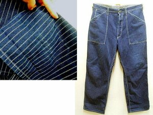 即決[W36]Bootleggers LONGSHOREMAN OVERALLS ロングショアマン オーバーオールズ ウォバッシュ ストライプ ブートレガーズ パンツ■4110