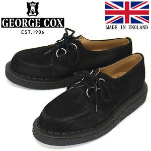 GEORGE COX (ジョージコックス) HAMILTON BINGLEY IVC ラバーソール レザーシューズ 090 BLACK SUEDE UK9-約28.0cm