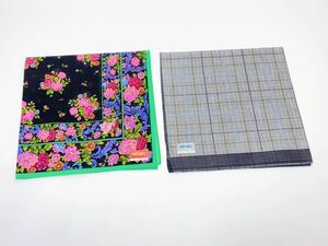 K051-2 未使用品 KENZO ケンゾー ハンカチ バンダナ 綿100％ 2枚セット