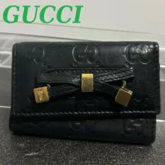 グッチ　6連 キーケース　ブラック　GUCCI　黒　グッチシマ　GG　g52