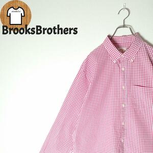 BrooksBrothers 長袖シャツ XLチェック レッドフリースA695