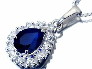 1円～【ジュエリー極】良質ブルー！良質天然ブルーサファイア1.39ct＆ダイヤモンド0.24ct 高級Pt900＆Pt850ネックレス t4534oi【送料無料】