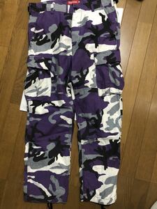 supreme cargo pant カーゴパンツ シュプリーム 16aw 32 ミリタリー camo ワークパンツ　紫　パープル