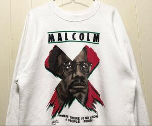 USA製マルコムXスウェットトレーナーXL古着 映画MALCOLM X ムービー