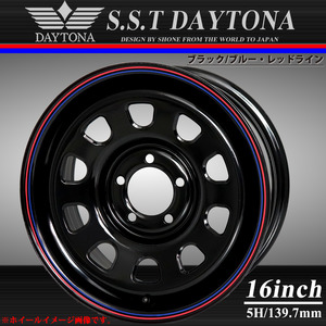 新品 1本価格 業者様 送料無料 16×5.5J 5穴 139.7mm ET-20 SHONE SST DAYTONA デイトナブラック赤青 リフトアップ ジムニー 特価 NO,SH397