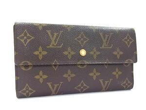 1円 LOUIS VUITTON ルイヴィトン M61215 モノグラム ポルトトレゾール インターナショナル 三つ折り 長財布 ウォレット ブラウン系 FI4316