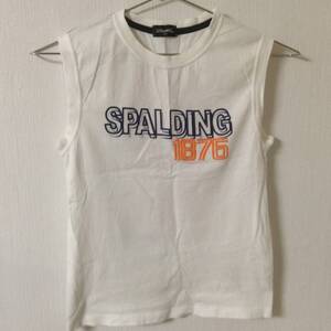 ☆6　SPALDING　140ｃｍ　袖なし　白　Tシャツ　シルバーオックス　送180円～