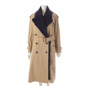 【バーバリー ロンドン】Burberry London 18SS ギャバジン つけ襟 ロング トレンチコート ベージュ 36【中古】199201