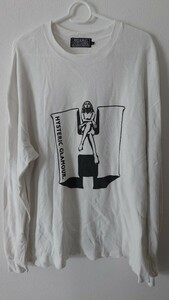 ヒステリックグラマー HYSTERIC GLAMOUR ロンT 長袖Tシャツ　トレーナー　白　ホワイト　サイズL　送料無料