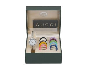 [美品] 稼働品【GUCCI】グッチ チェンジベゼル 11/12.2L レディース クォーツ 動作OK 箱 保証書付 中古品