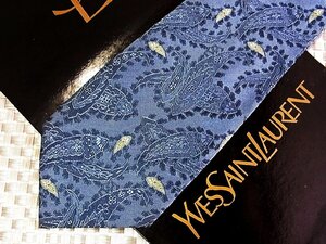 ♪30004D♪状態並品【刺繍 ペイズリー 柄】サンローラン【YSL】ネクタイ