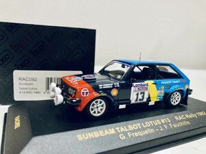 【送料無料】1/43 IXO Sunbeam Tarbot Lotus サンビーム タルボ ロータス #13 G.フレクラン RAC Rally 1982