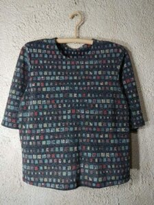 to6734　Pearl Fashion　レディース　5－7分袖　総柄　デザイン　tシャツ　カットソー　人気　送料格安