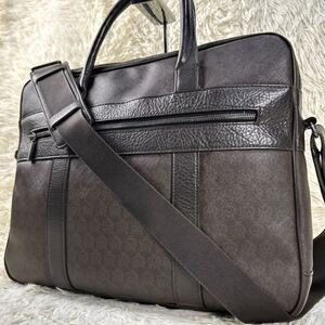 定番 ダンヒル 2way ウィンザー バッグ ビジネス ブリーフケース dunhill WINDSOR ショルダーバッグ レザー 本革 PVC ブラウン 茶 A4 総柄 