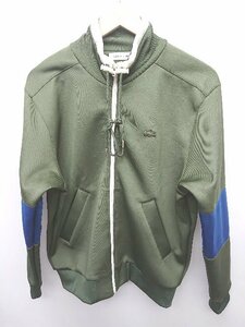 ◇ LACOSTE ラコステ ビックシルエット ジップアップ 長袖 トラックジャケット サイズL カーキ ブルー レディース P