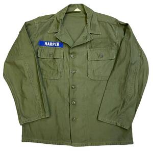 60年代 米軍 US ARMY 筒袖 ユーティリティシャツ SHIRT UTILITY ミリタリー シャツ ジャケット OG107 コットン サテン 60s ヴィンテージ