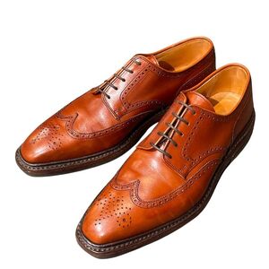 クロケット&ジョーンズ レザーシューズ EXMOOR ウイングチップ カーフ ブラウン メンズ UK6.5E CROCKETT&JONES 約25.0cm【LA】【中古】