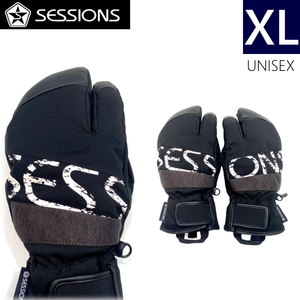 ●23-24 SESSIONS 3 FINGER MITTEN カラー:BLACK XLサイズ セッションズ スキー スノーボード