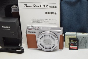 美品★Canon キヤノン Power Shot G9X MarkⅡ 2 シルバー★元箱付・予備バッテリー付・おまけ付