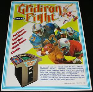 ★昭和レトロ//TEHKAN テーカン アーケードゲーム『Gridiron Fight』テクモ チラシ カタログ//当時物 パンフレット 貴重資料!!★送料無料