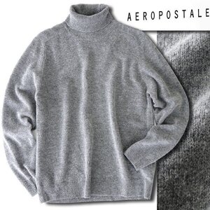 新品 24AW gim エアロポステール 7G ウール タートルネック ニット M 灰 【I53858】 AEROPOSTALE 秋冬 セーター メンズ ハイネック