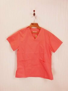 LU0320 ○送料無料 古着 レディース ナース服 Sサイズ ピンク ナースジャケット Vネック 介護服 作業用 病院服 ナースウェア 半袖 看護