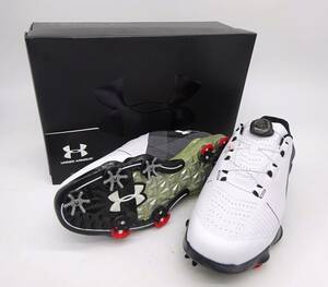 京都10★ 【 アンダーアーマー/UNDER ARMOUR 】 UA Spieth 2 BOA 2E 27㎝ US9 箱付 ホワイト/ブラック ゴルフシューズ 靴 