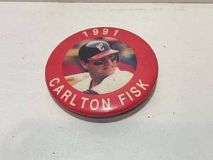 メジャーリーグ　カールトンフェスク　Carlton Fisk　缶バッチ　１９９１年