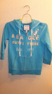 ★American Eagle★AEO Ladies Zip tops アメリカンイーグルジーンズレディース トップス USED IN JAPAN イーグルフリース 七分袖