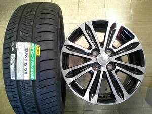 タント・ムーヴ・キャンバス・ミライース等☆未使用エナセーブRV505 165/55R15&中古純正アルミ4,5J-15/100/4H+45☆４本セット