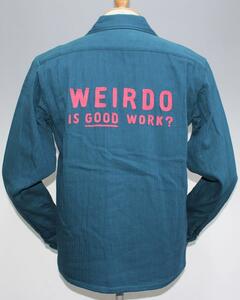 WEIRDO ウィアード WTCC-L/S SHIRT 新品未使用 BLUE size S / ヘリンボーンガーゼワークシャツ WRD-16-AW-17 / グラッドハンド
