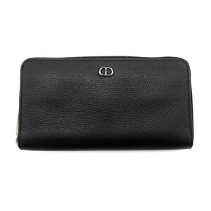 ディオール Dior 【 CD Icon 2ESBC252CDI H00N 】 レインド カーフスキン ロング ラウンド ジップ ウォレット 財布　w20790